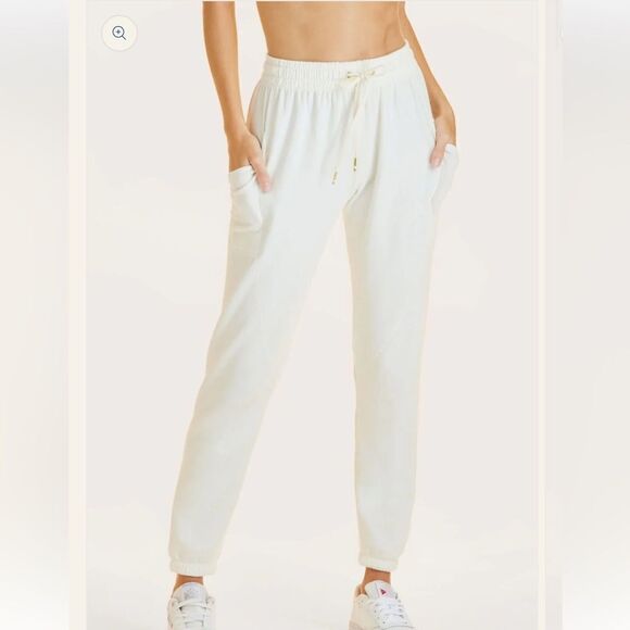 Alala Fleece off Duty Sweatpants Womens Sz M Bone Pull on Drawstring Fleece New - Picture 1 of 16